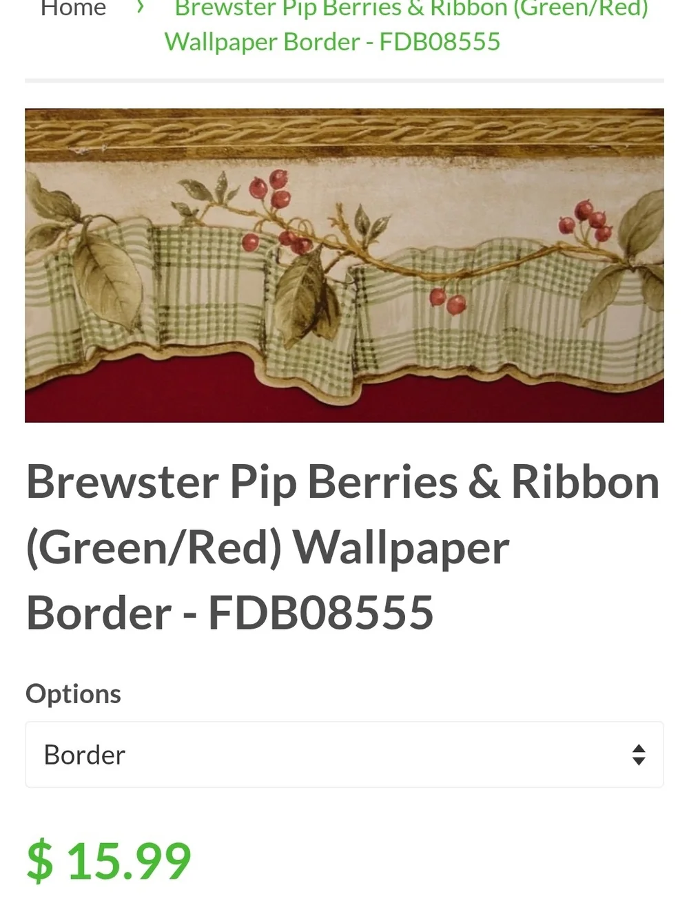Berries and Ribbon Wall Border